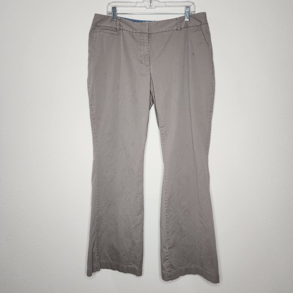 Boden Womens 14L Gray/Beige Bootcut Cotton Pants Work Career